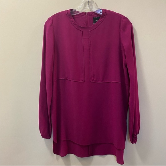 Longchamp Silk Fuschia Long Sleeve Blouse - 36 - Picture 1 of 8